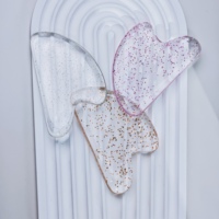 Résine en forme de coeur Gua Sha Board Outil de massage du visage Fonction musicale pour le levage de la peau Anti-rides Relaxation Home Spa Beauty