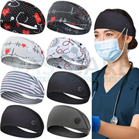 Bandeaux avec bouton pour masque larges infirmières bandeaux antidérapant élastique Protection des oreilles pour femmes hommes médecins bandeau bandeau