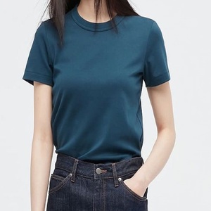 OEM Femmes à la mode couleur unie col rond manches courtes Sexy personnalisé haute qualité T-shirt coton polyester col rond T-shirt - Product Image 6