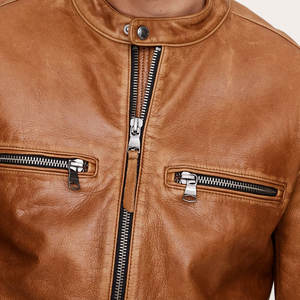 Veste d'hiver en cuir moderne pour homme avec une texture lisse et une isolation hivernale améliorée Veste en cuir de qualité supérieure pour homme - Product Image 6