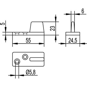 HELM 214 White <b>Plastic</b> Guide Glides for Wooden Doors Pack of 10-Curtain Poles Tracks & Accessories - Product Image 3