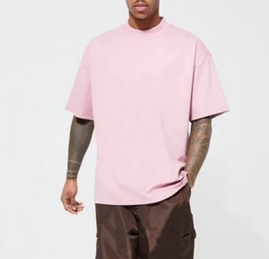 Camiseta de Hombre de Cuello Redondo, Talla Grande, 100% Algodón, Ecológica, de Secado Rápido, Transpirable, Estilo Urbano, Peso Pesado, Lisa, 300 GSM - Product Image 1