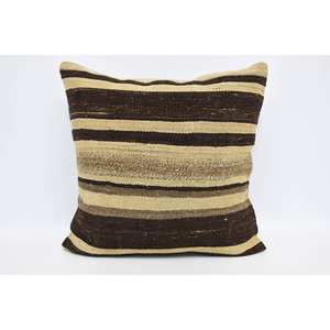 Luxe Vintage rayé laine Kilim Patchwork oreiller 28x28 pouces moelleux coussin décoratif literie Portable pour Style de luxe - Product Image 1