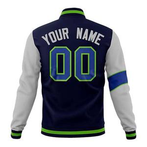 Nombre del equipo con logotipo de alta calidad OEM Varsity chaqueta de béisbol personalizada ligera Bomber College chaqueta de béisbol para hombres - Product Image 2