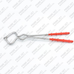 Prime vet's Professional 17 "Herramienta de sujeción de contracción de Nariz de ganado de acero inoxidable para ganado y caballos con empuñadura recubierta de nailon - Product Image 1