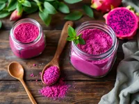 Felroze 100% natuurlijk gedroogd drakenfruitpoeder (voedingskwaliteit) voor instant sappen, thee en voedingsmengsels, 25 KG bulkverpakking
