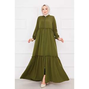 Khaki Elastic Sleeve Drawstring Hijab <b>Abaya</b> Durable Neckerchief - Product Image 4