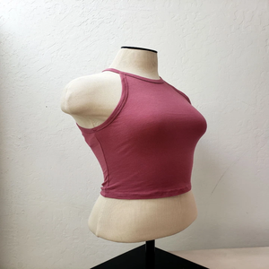 Mujeres Casual básico sólido sin mangas de cuello alto Crop Top Tank Top - Product Image 2