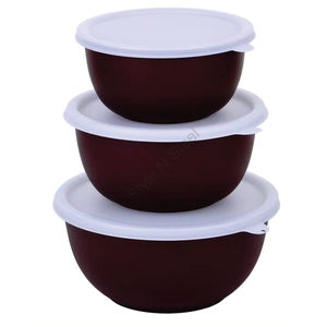 ชุดชามสแตนเลสดีไซเนอร์ระดับพรีเมียมพร้อมฝาพลาสติกและดีไซน์คลาสสิกทันสมัย - Product Image 4