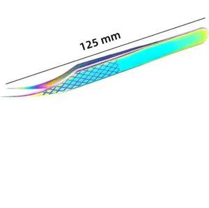 Ensemble de pinces à cils professionnelles en acier inoxydable recouvert de titane arc-en-ciel, 6 pièces, kit d'extension de cils pour usage esthétique - Product Image 4