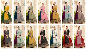 Derniers vêtements ethniques de créateurs indiens Personnalisable Matériel lourd Top Sharara Dupatta Broderie Travail Pakistanais Salwar Party Wear - Product Image 2