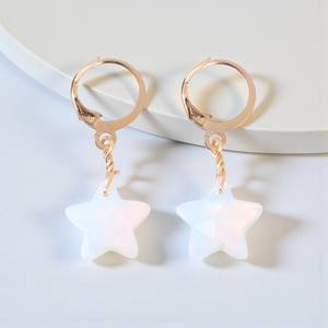 ต่างหูเงินแท้ 925 ประดับโอปอลไลท์รูปดาว ทำมือ ชุบทอง ประดับพลอยกึ่งมีค่า สำหรับงานแต่งงาน-ขายส่ง - Product Image 1