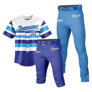 Personalized Baseball Uniforms Sublimation Printed Breathable Quick Dry V-neck Jersey Set - Product Image 5