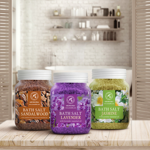 Set Corporal de Sal Marina Natural Aromatika con Sándalo, Lavanda y Jazmín para Baño 3 en 1, 3 x 400g, Kit de Aromaterapia SPA - Product Image 1