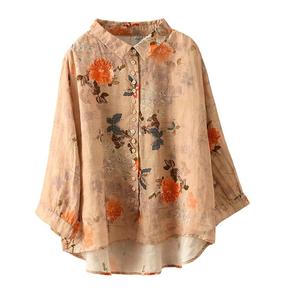 Offre Spéciale Chemise à fleurs élégante pour femmes Confortable Coupe décontractée Conception personnalisée Bouton Simple devant Fabriqué au Bangladesh - Product Image 2