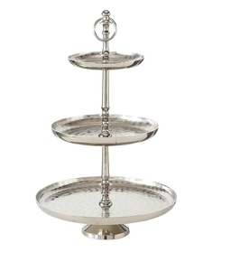 แท่นวางเค้กอลูมิเนียมสำเร็จรูปแบบโบราณเหมาะสำหรับงานนำเสนอเค้กแต่งงานสุดหรูและการตกแต่งงานหรูด้วยเสน่ห์แบบวินเทจ - Product Image 1