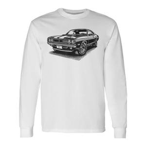 T-Shirt a Maniche Lunghe Classica Stile Muscle Car Americana Retrò Anni '60 '70 per Appassionati di Auto - Prodotto Promozionale - Product Image 1