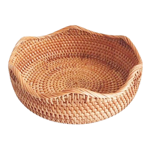 Bols à fruits en rotin de forme ronde de nouvelle conception tailles personnalisées bols de nourriture en rotin brun d'Inde - Product Image 4