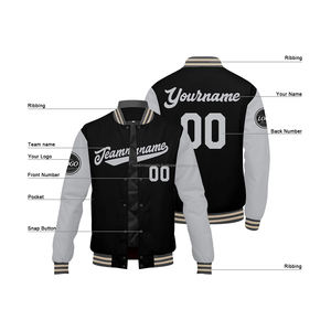 Veste universitaire écologique et personnalisée laine et cuir durables avec col montant et logo brodé sur le devant Modèle MCACVJ26 - Product Image 4