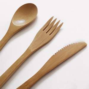 Eco2go Vietnam-Ensemble de couverts en bambou de haute qualité avec paille en acier et logo personnalisé 1000% matériau naturel - Product Image 3