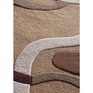 Tapis abstrait multicolore de luxe fait à la main tapis en laine irrégulière pour salon et chambre décor cadeau de noël - Product Image 2