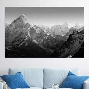 Impression sur toile Majestic Snowy Peak, art mural minimaliste moderne, toile enveloppée - Product Image 1