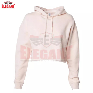 Sudadera corta con capucha para mujer en calidad personalizada al por mayor con el último diseño y sudaderas con capucha Premium para mujer logotipo personalizado - Product Image 4