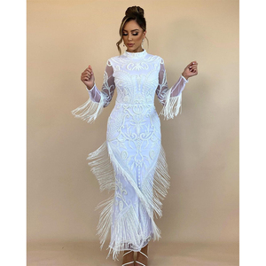 Vestido de noche con cuentas de lujo Sexy Ladies Long Party Wear Vestidos Vestido de noche Disponible a bajo precio - Product Image 4