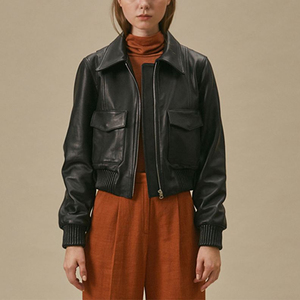 Chaqueta de Cuero para Mujer de Alta Calidad Profesional, Diseño Moderno, Material Transpirable, Cierre de Cremallera, Oferta de Invierno - Product Image 1