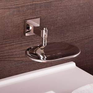 Porte-savon mural en métal chromé moderne, design ovale élégant, disponible à prix de gros. - Product Image 1