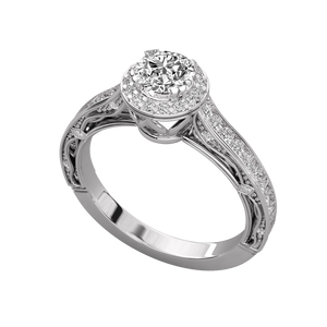 Anillo de compromiso geométrico de oro de 14 quilates con diamante cultivado en laboratorio de corte marquesa (certificado IGI) - Product Image 4