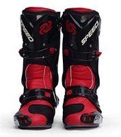Bottes de moto personnalisées pour hommes, chaussures de moto tout-terrain, bottes d'équitation, rouge