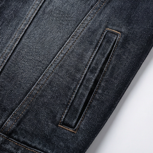 Veste en jean classique pour homme, coupe ajustée décontractée, streetwear tendance, veste en jean bleu vintage, vêtement d'extérieur élégant - Product Image 5