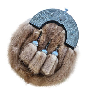 Vestido de piel de conejo de colores sólidos hecho a medida de alta calidad 100% Sporran con bolsas Sporran Producto de alta calidad hecho - Product Image 4