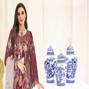 Colección Ramsha Vestidos de gasa de lujo de 3 piezas Ropa India pakistaní para fiestas de boda y festivales Venta de Eid en - Product Image 5