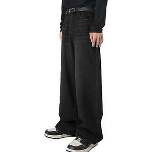 Rue élastique Jeans hommes Denim Cargo pantalon lavage couleur unie Multi poches décontracté taille moyenne pantalon Slim Fit usage quotidien Joggers - Product Image 3