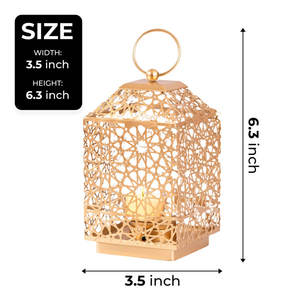 Custom High Quality <b>Gold</b>-Finished Metal Candle <b>Lantern</b> Jar for Home Decoration for Ramadan and Christmas Made in India - Product Image 2