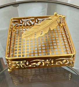 Soporte de pañuelos de latón de diseño personalizado oro mate pulido para oficina sala de estar dormitorio mesa de comedor soporte de pañuelos de latón - Product Image 4