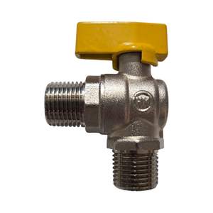 Vanne à gaz sphérique HM 1/2" type SNG M/M ou M/F en laiton nickelé avec levier jaune pour gaz naturel/GPL - Product Image 4