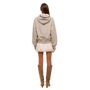 Pull à capuche en polaire décontracté pour femme, imprimé tendance, épaules tombantes, personnalisé, hiver - Product Image 4
