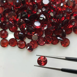 Natural <b>Red</b> Garnet 6MM Round Brilliant Cut Best Quality Loose Gemstone For Jewelry Making - Product Image 1