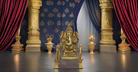 Statue d'Idole Ganesha Petite Figurine Murti Sculpture pour la décoration intérieure Décorations de temples Pooja Mini Laiton Moderne Or Vertical