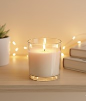 Vela Aromática de Lujo Hecha a Mano en Frasco de Vidrio Ecológico, Cera de Soya Premium, Mezcla de Parafina y Soya, Diseño Moderno, Decoración Floral para el Hogar