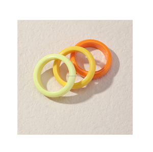 New Classic Design Candy Color Resin Irregular <b>Rings</b> Set Fashionable Geometric Colorful <b>Stacking</b> Finger <b>Rings</b> KISWAH CRAFT - Product Image 1