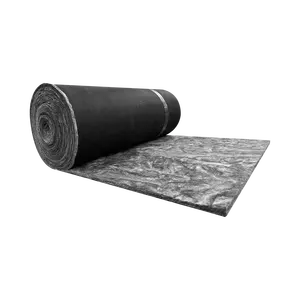 以色列暖通空调管道包裹隔热玻璃纤维羊毛24公斤/立方米25毫米黑色玻璃棉，带黑色薄纸