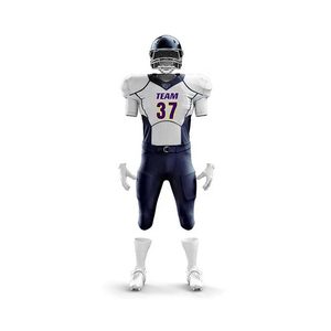 Uniforme de football américain grande taille à séchage rapide et respirant, couleur personnalisée, imprimé par transfert thermique, 100 % polyester, sans manches, vente en gros - Product Image 2