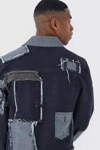 Nouvelle grande taille veste en jean noir pour hommes printemps ample grand revers veste décontractée convient aux vêtements pour hommes - Product Image 3