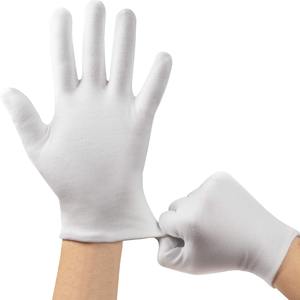 Gants en coton blanc biologique de qualité supérieure, gants d'étiquette maçonniques en coton blanc uni, personnalisables - Product Image 6