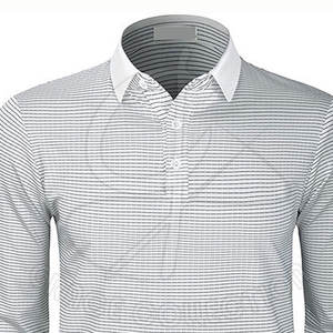 Botón cuello verano camisas sueltas personalizadas 100% algodón Pekín sólido manga completa para camisetas de Polo - Product Image 3