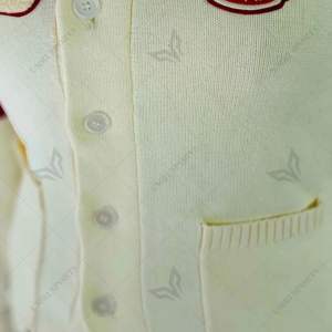 Delta | Sigma | Theta Sorority Cárdigan de invierno para mujer Cárdigan griego de punto con cuello de perlas y parche bordado de chenilla - Product Image 5